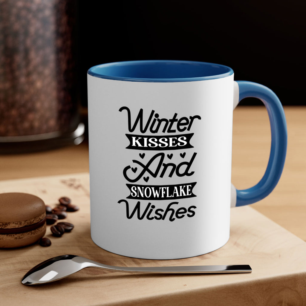 Winter Kisses And Snowflake Wishes 515#- winter-Mug / Coffee Cup