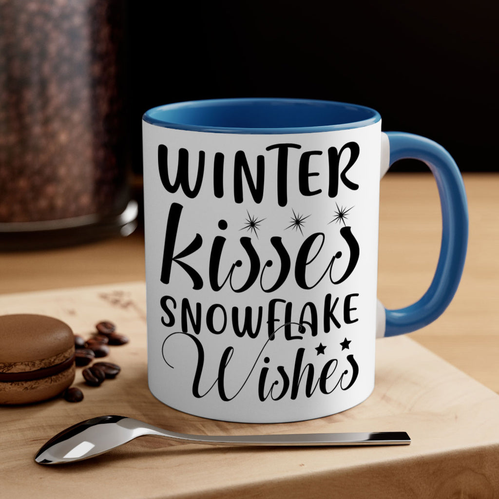 Winter Kisses Snowflake Wishes 561#- winter-Mug / Coffee Cup