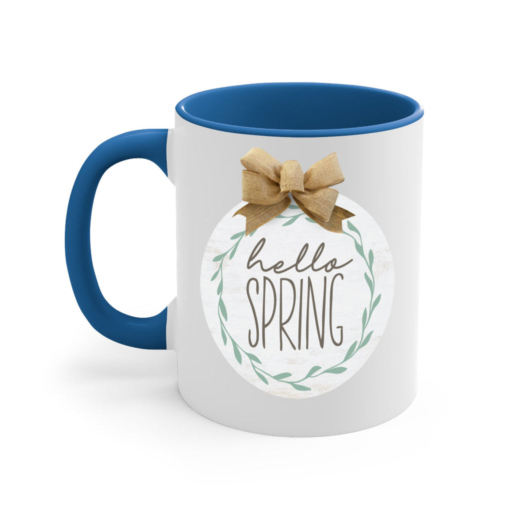 Hello Spring Wreath leaves Mockup209#- spring-Mug / Coffee Cup