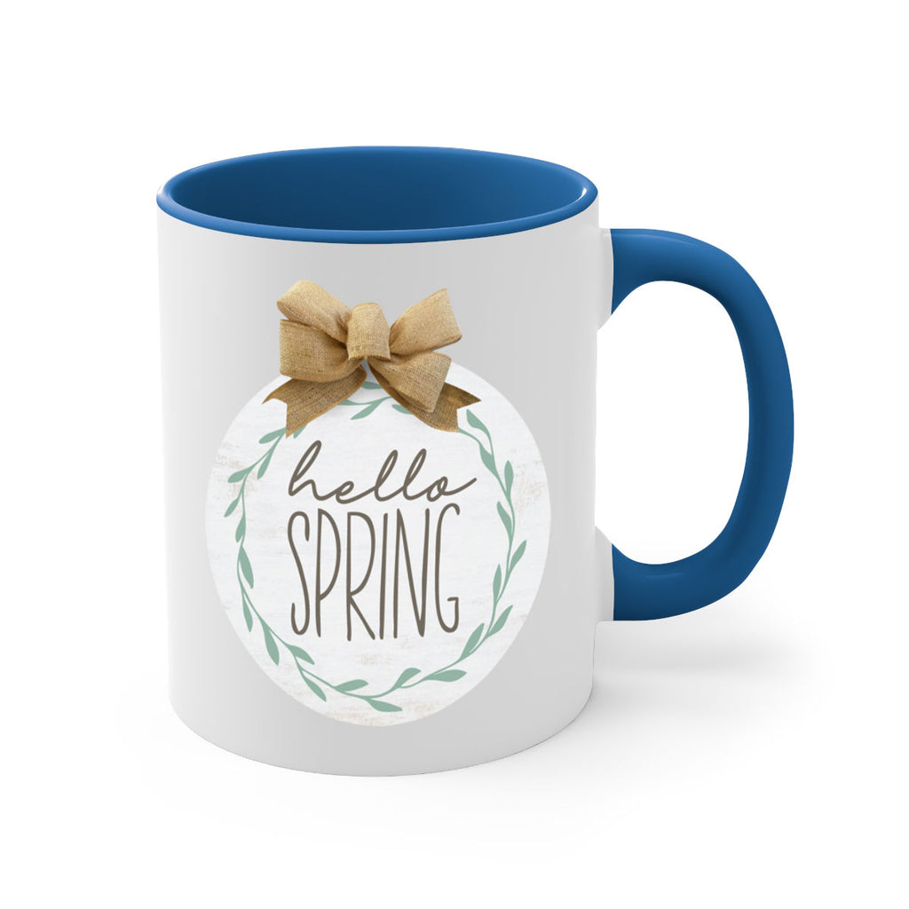 Hello Spring Wreath leaves Mockup209#- spring-Mug / Coffee Cup