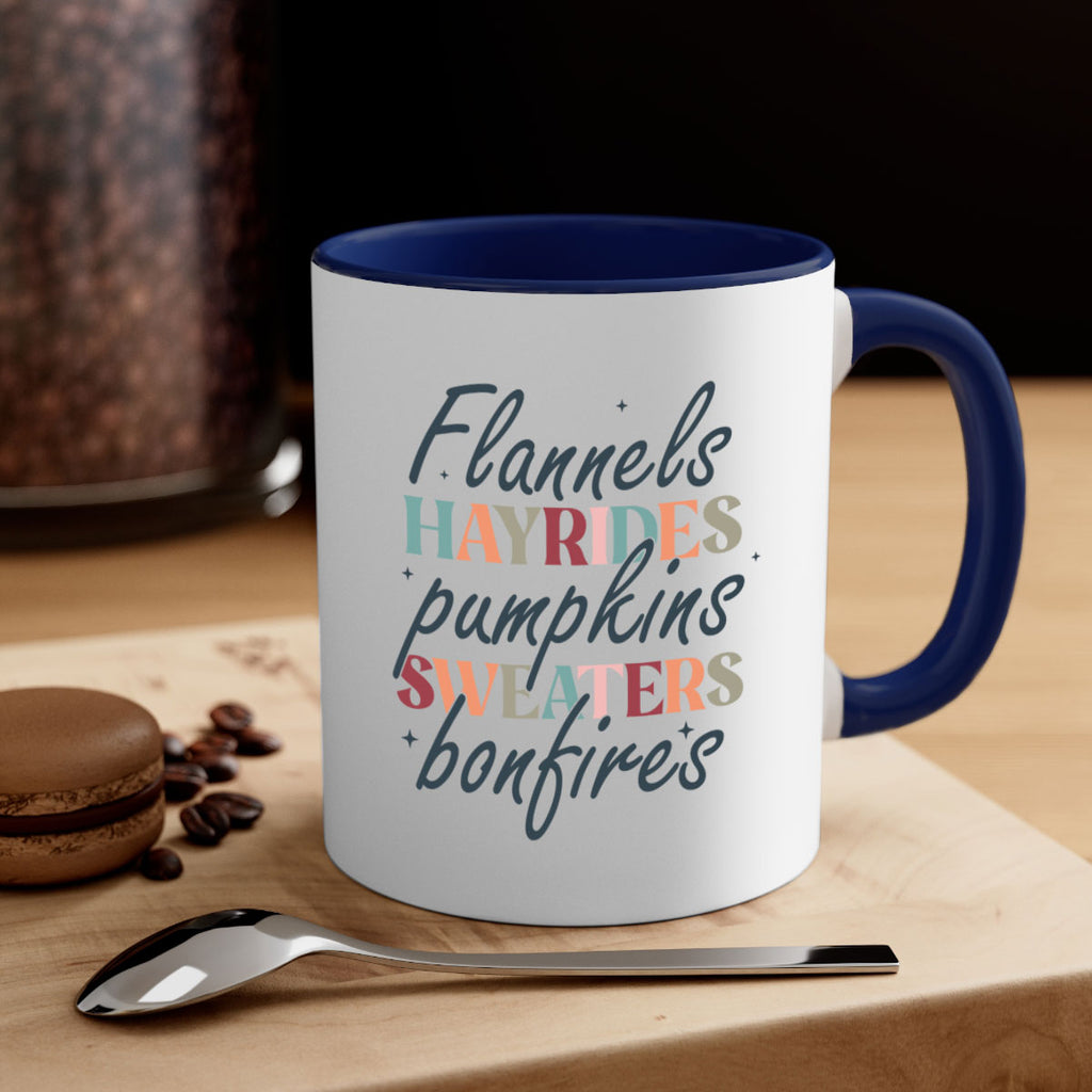 Flannels Hayrides Pumpkins Sweaters Bonfires 184#- fall-Mug / Coffee Cup