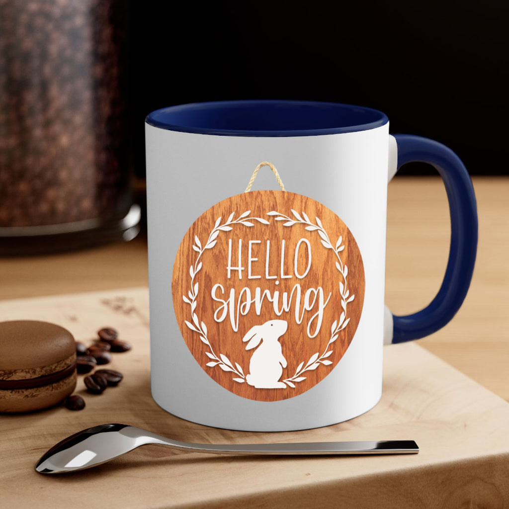 Hello Spring Bunny Wreath Mockup191#- spring-Mug / Coffee Cup