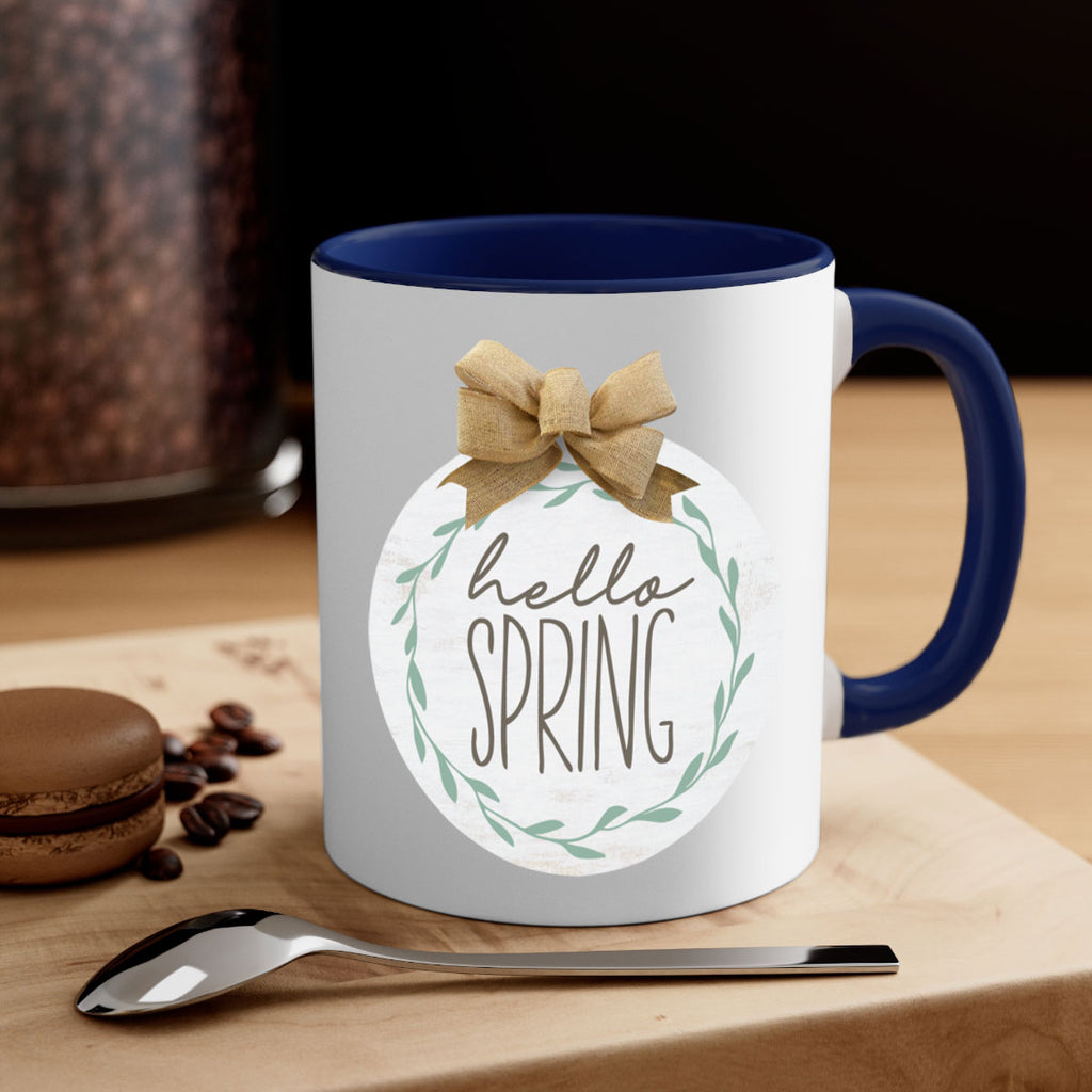 Hello Spring Wreath leaves Mockup209#- spring-Mug / Coffee Cup
