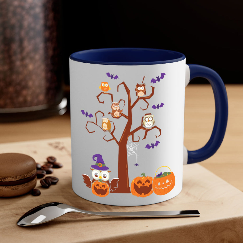 Owl With Pumpkin Halloween Tree A TurtleRabbit 16#- owl-Mug / Coffee Cup