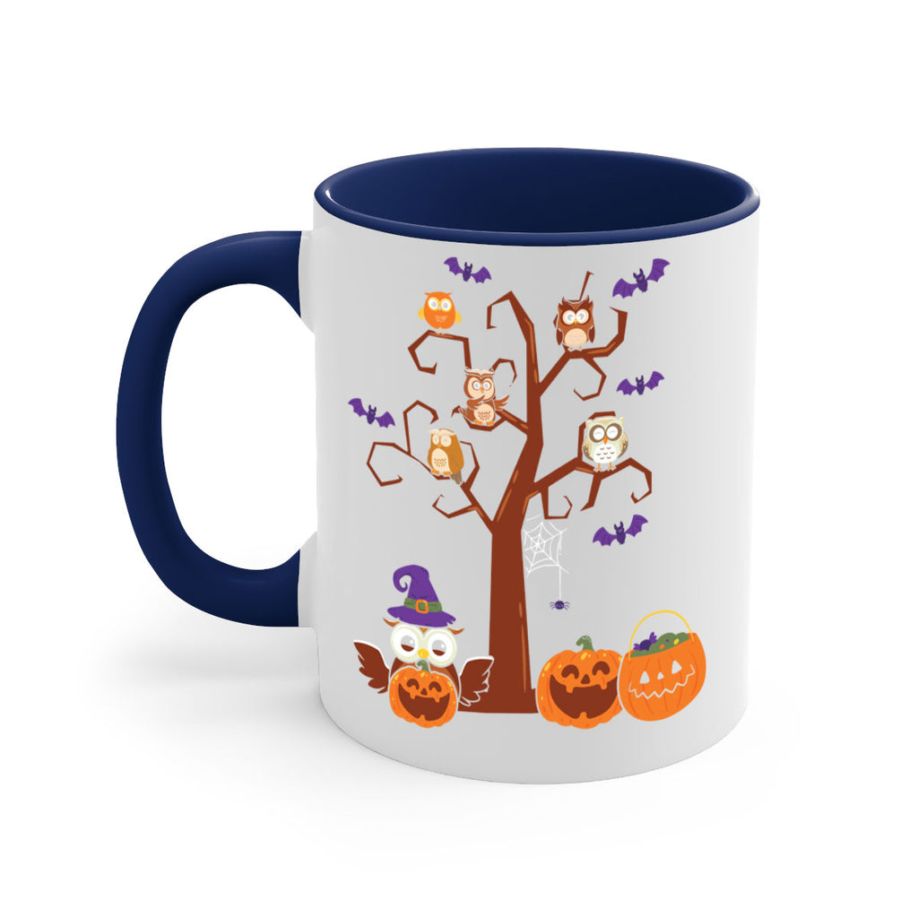 Owl With Pumpkin Halloween Tree A TurtleRabbit 16#- owl-Mug / Coffee Cup