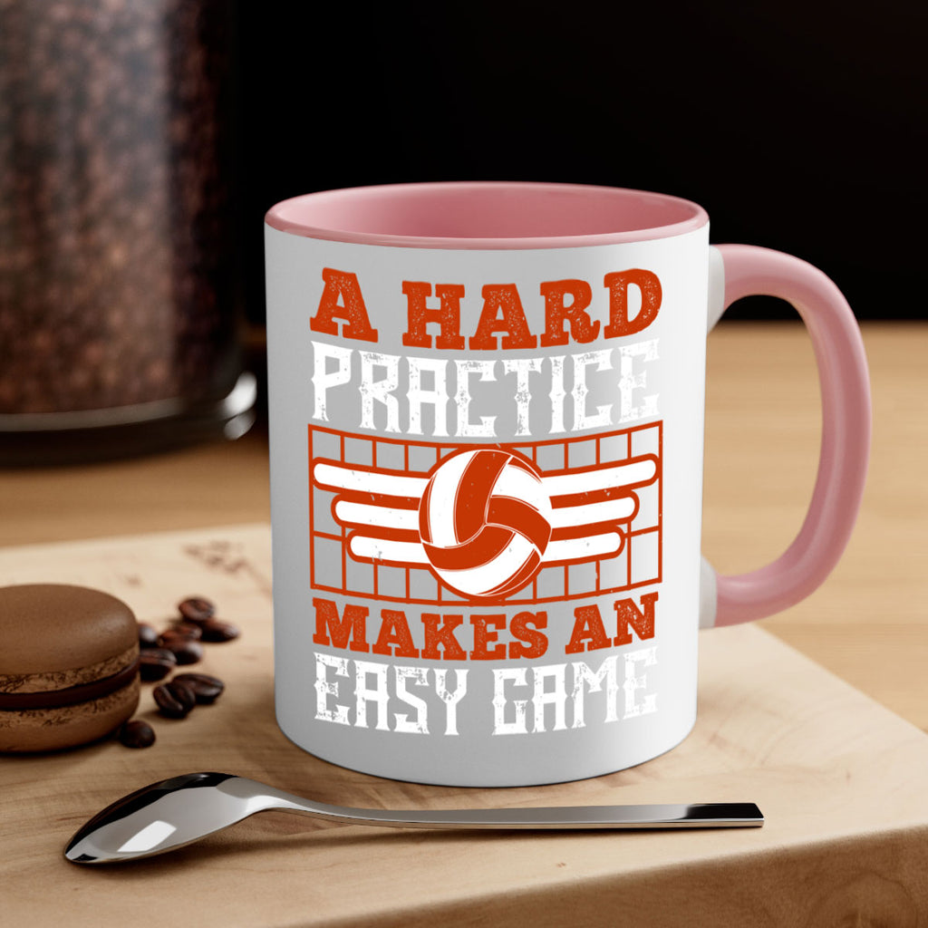A hard practice makes an easy game Style 1518#- volleyball-Mug / Coffee Cup