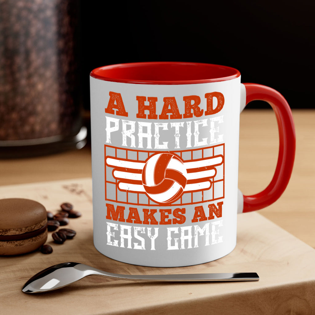A hard practice makes an easy game Style 1518#- volleyball-Mug / Coffee Cup