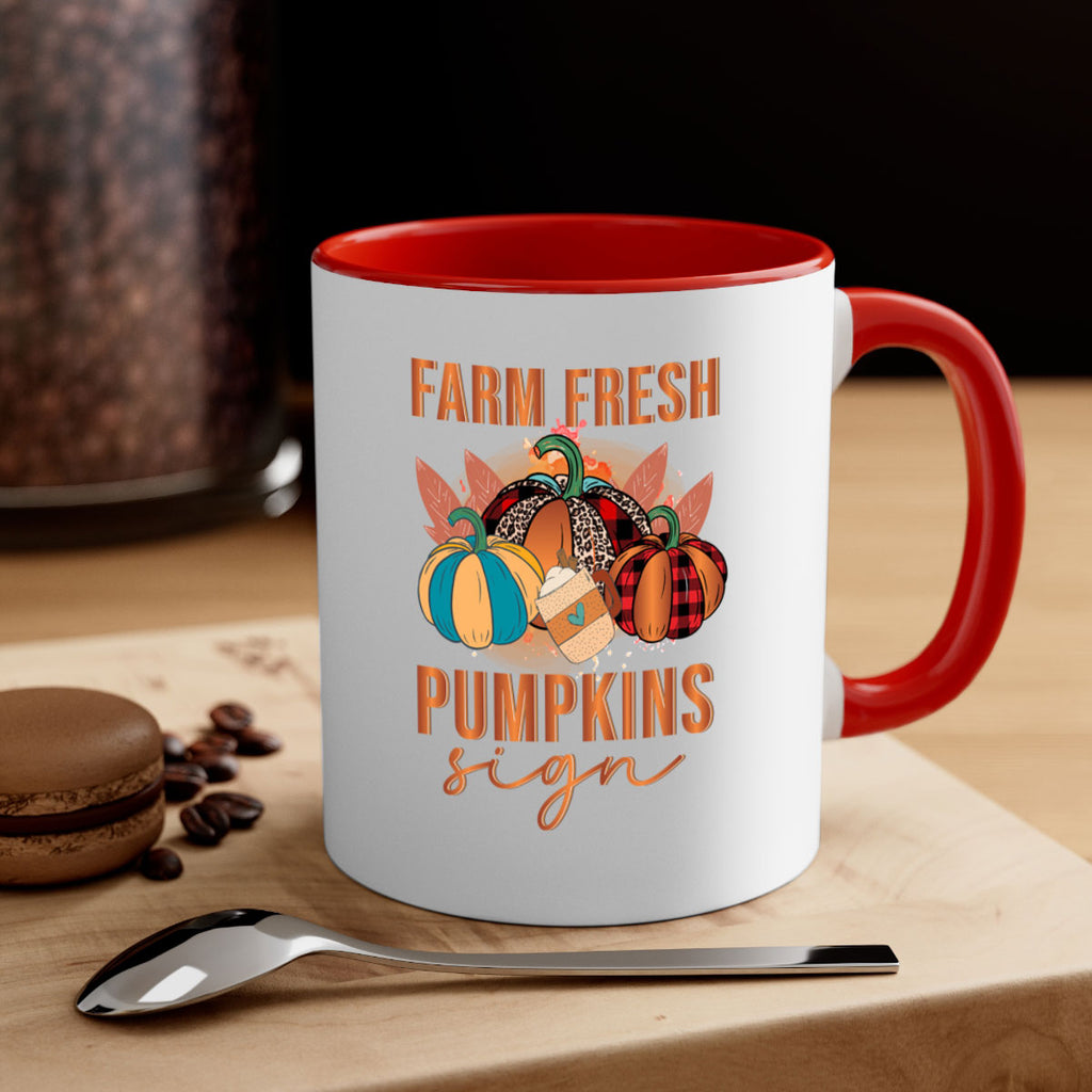 Farm Fresh Pumpkins Sign 175#- fall-Mug / Coffee Cup