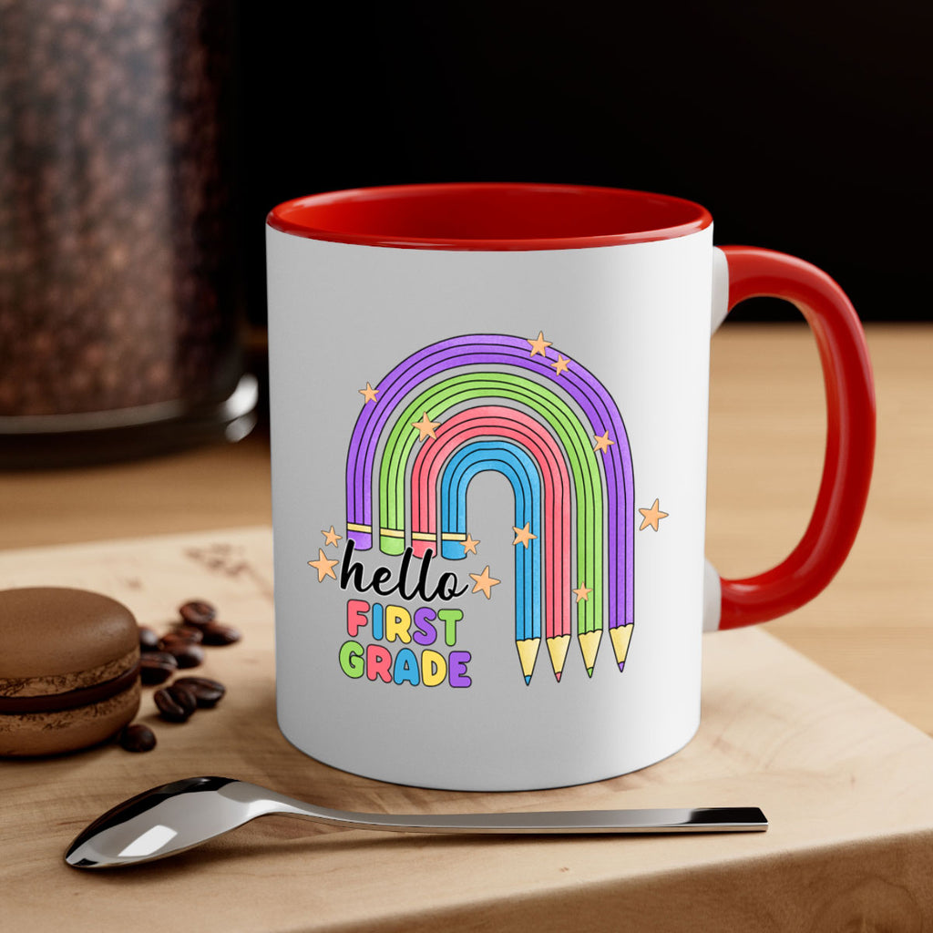 Hello 1st Grade Pencil Rainbow 14#- First Grade-Mug / Coffee Cup