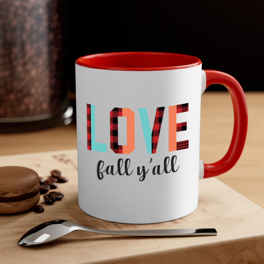 Love fall yall 411#- fall-Mug / Coffee Cup