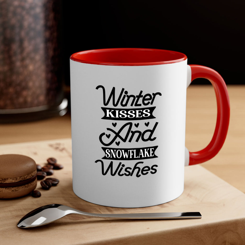 Winter Kisses And Snowflake Wishes 515#- winter-Mug / Coffee Cup