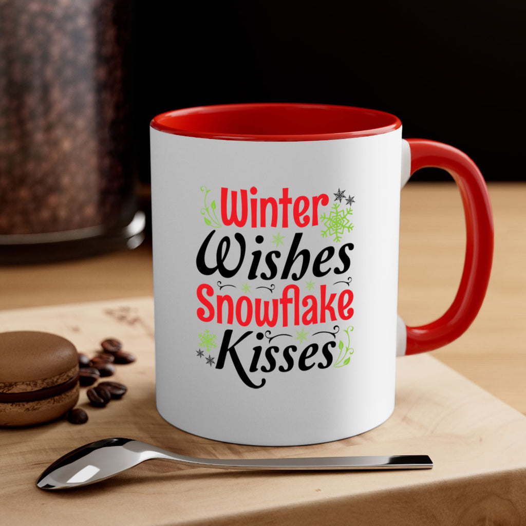 Winter Wishes Snowflake Kisses 568#- winter-Mug / Coffee Cup