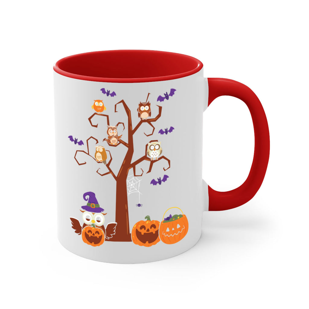 Owl With Pumpkin Halloween Tree A TurtleRabbit 16#- owl-Mug / Coffee Cup