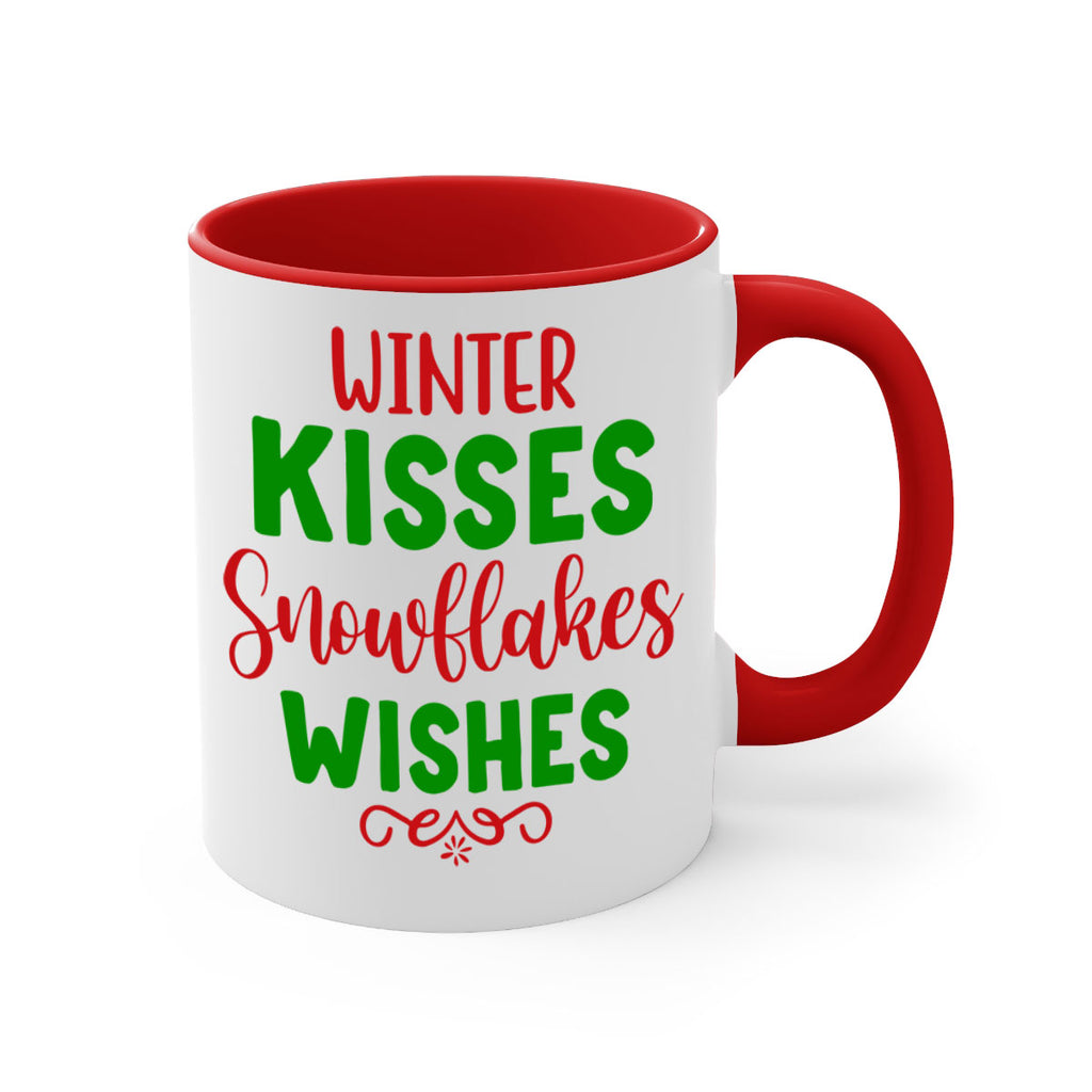 Winter Kisses Snowflakes Wishes 523#- winter-Mug / Coffee Cup