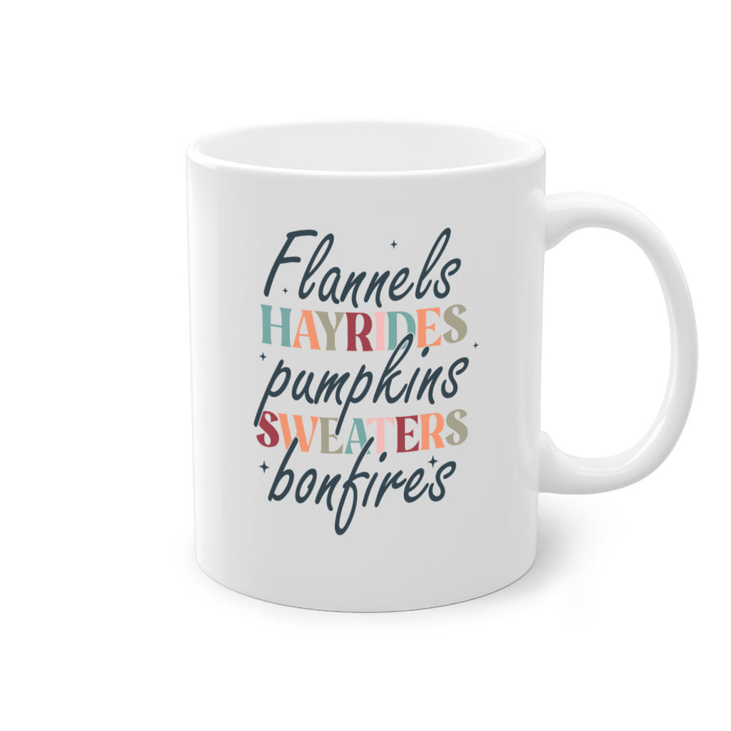 Flannels Hayrides Pumpkins Sweaters Bonfires 184#- fall-Mug / Coffee Cup