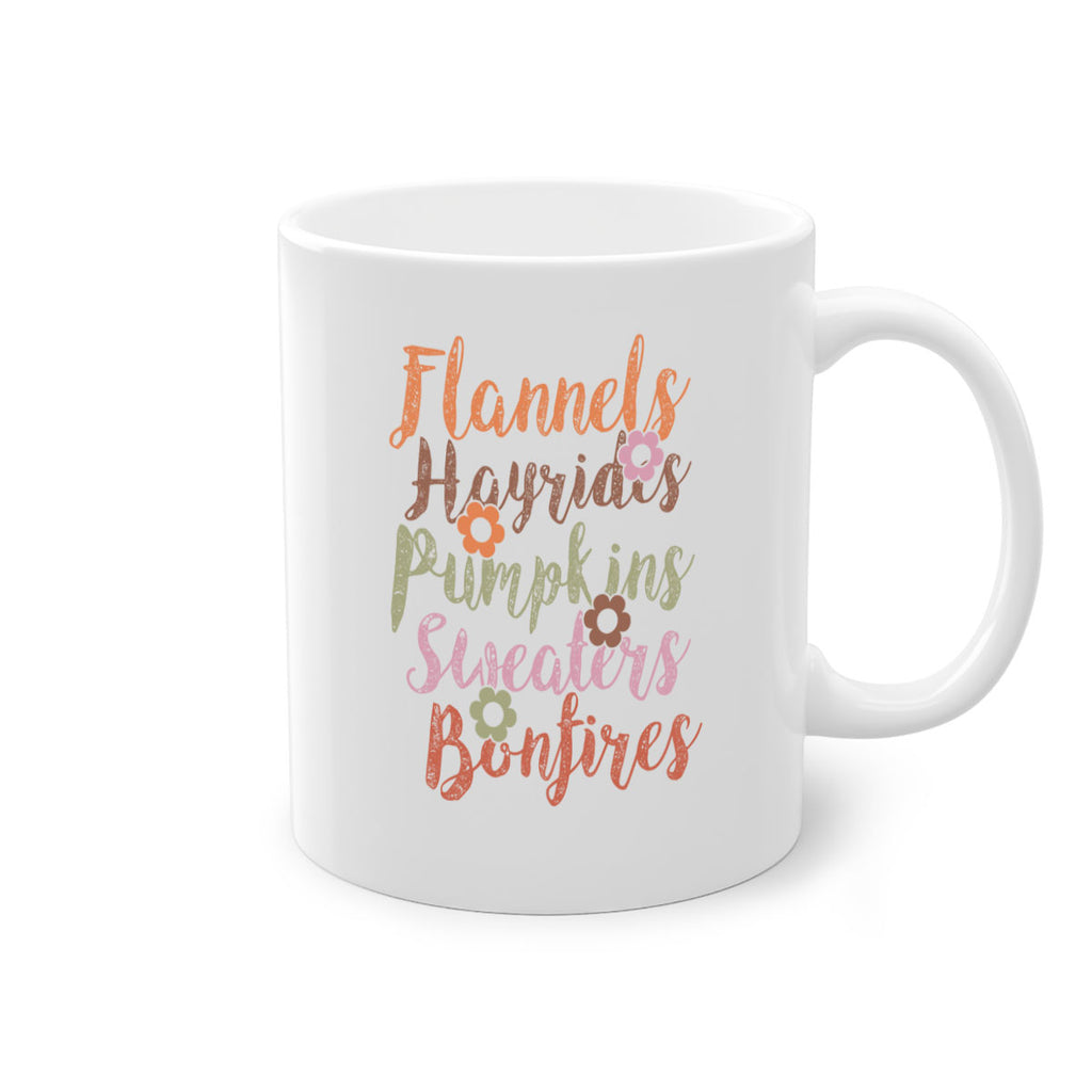 Flannels Hayrides Pumpkins Sweaters Bonfires 185#- fall-Mug / Coffee Cup