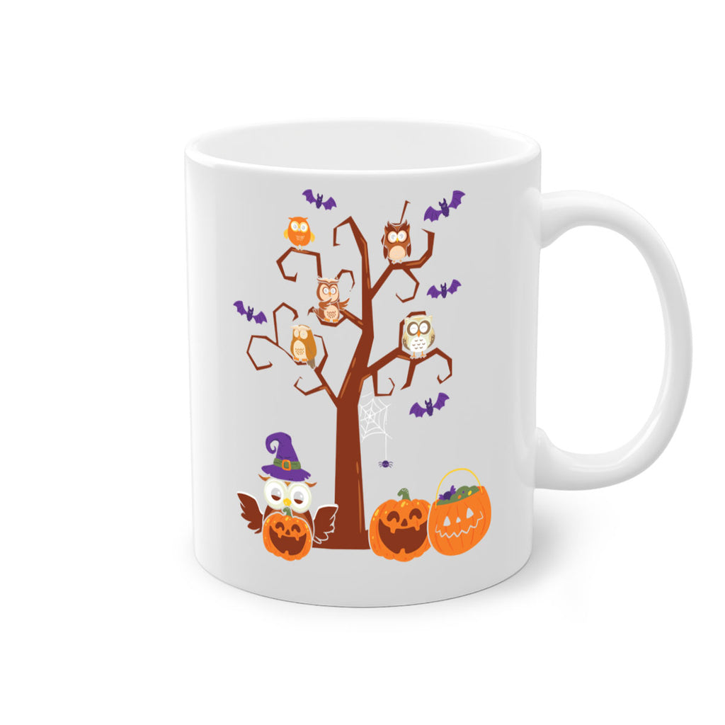 Owl With Pumpkin Halloween Tree A TurtleRabbit 16#- owl-Mug / Coffee Cup