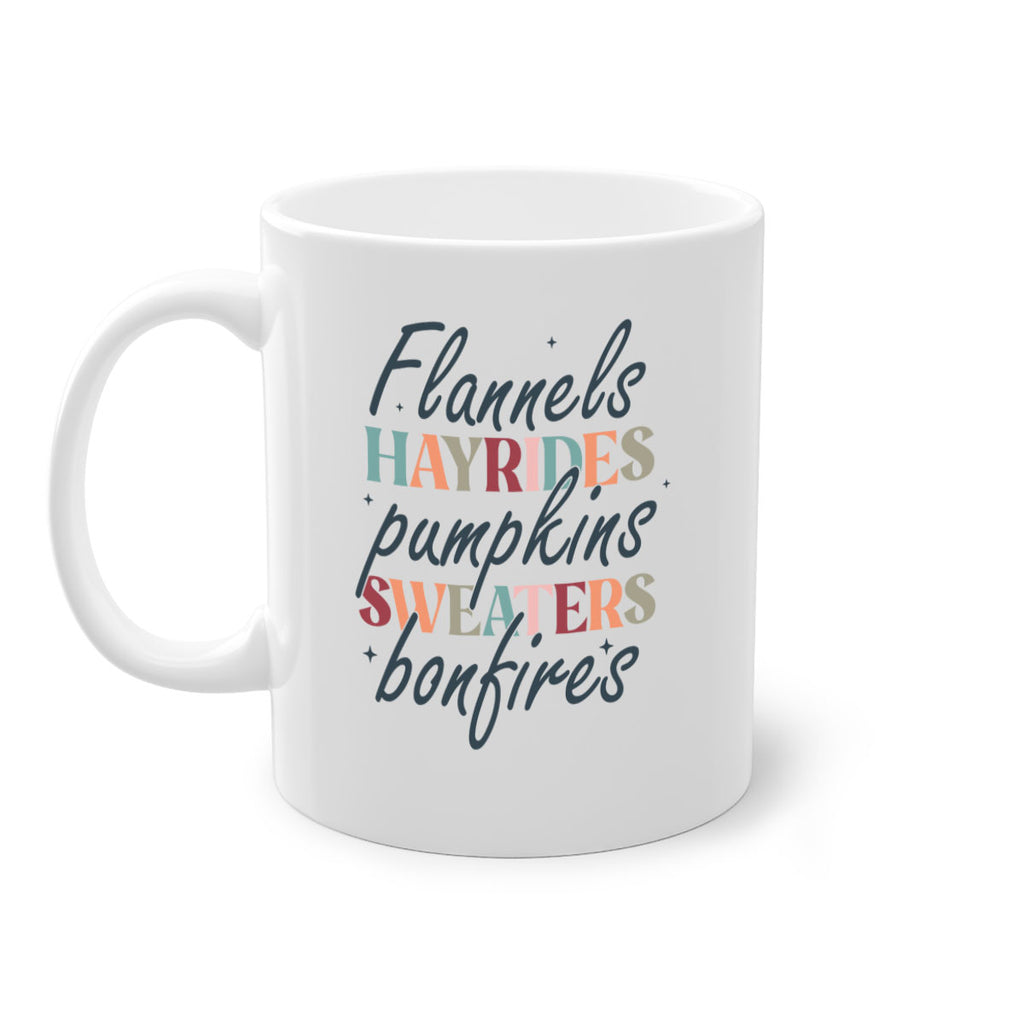 Flannels Hayrides Pumpkins Sweaters Bonfires 184#- fall-Mug / Coffee Cup