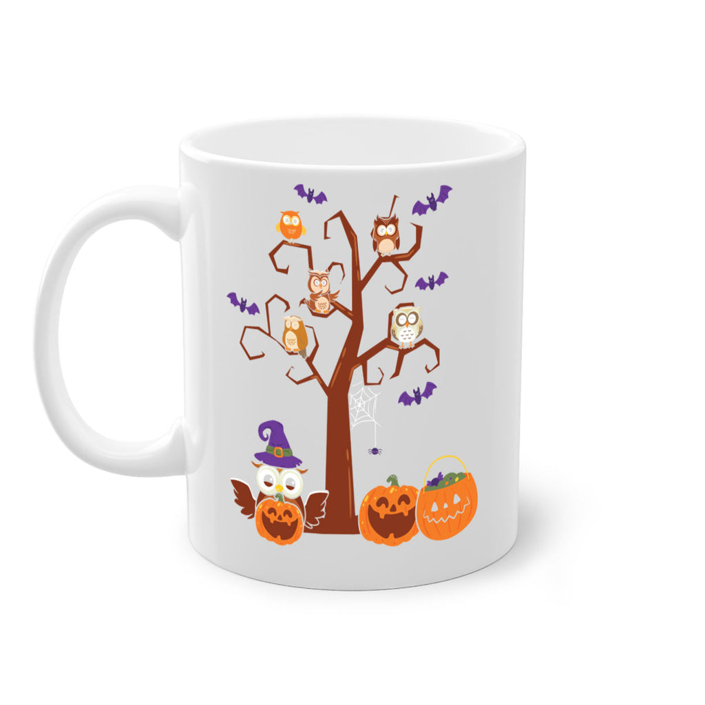 Owl With Pumpkin Halloween Tree A TurtleRabbit 16#- owl-Mug / Coffee Cup