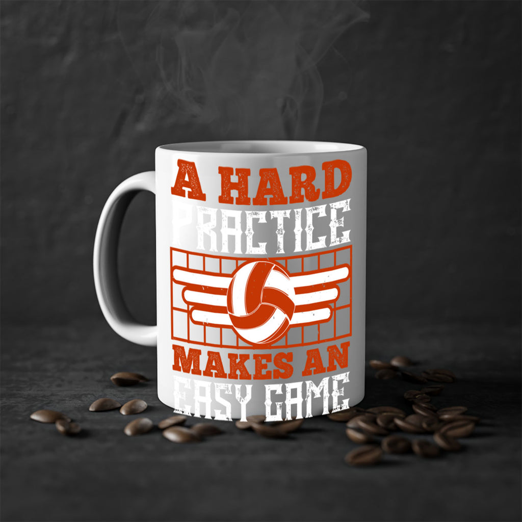 A hard practice makes an easy game Style 1518#- volleyball-Mug / Coffee Cup