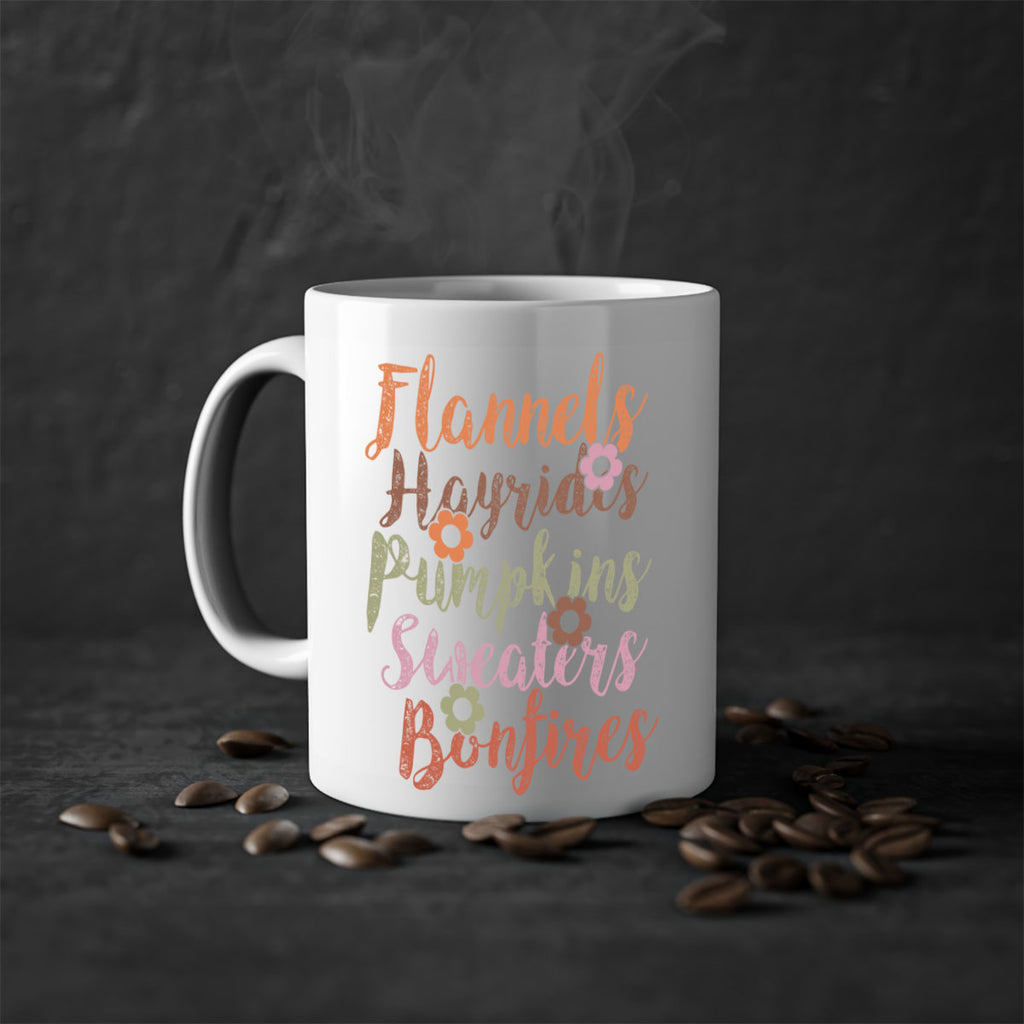 Flannels Hayrides Pumpkins Sweaters Bonfires 185#- fall-Mug / Coffee Cup