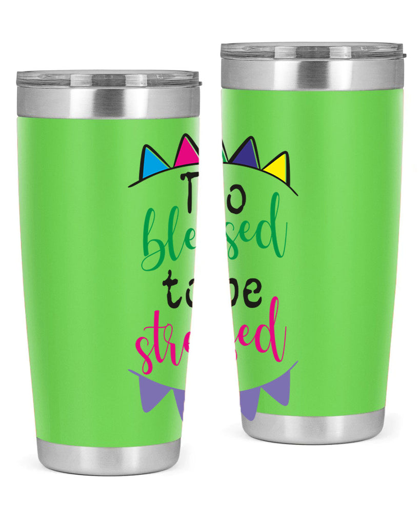 too blessed to be stressed- black words phrases- Cotton Tank