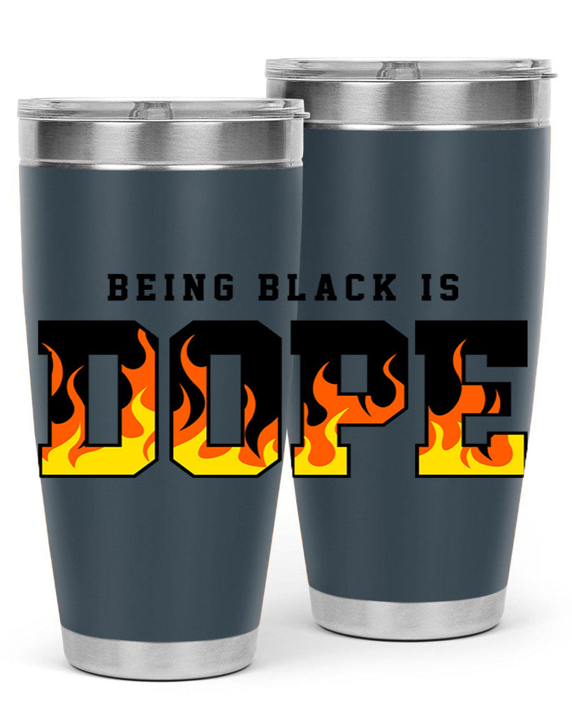 being black is dope flames 256#- black words phrases- Cotton Tank