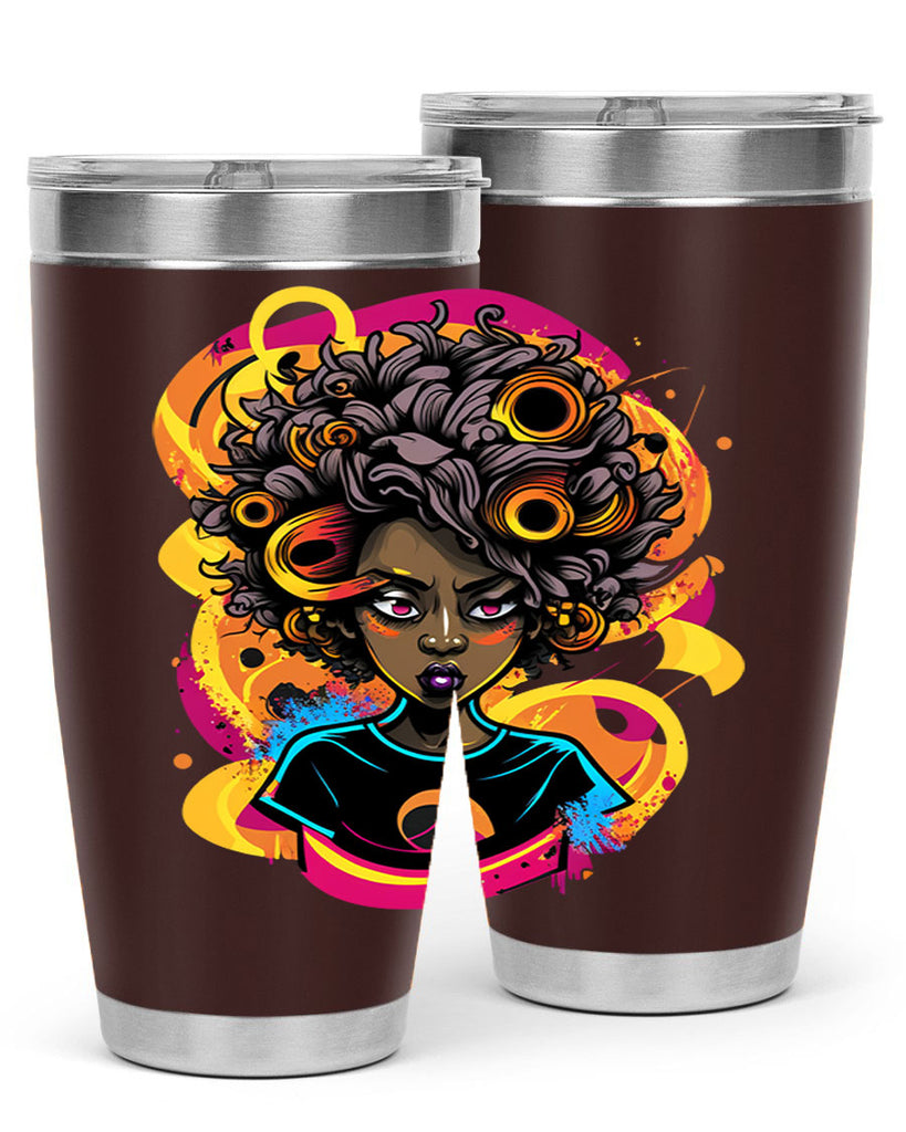 Sparkling Black Girl Design 6#- women-girls- Tumbler