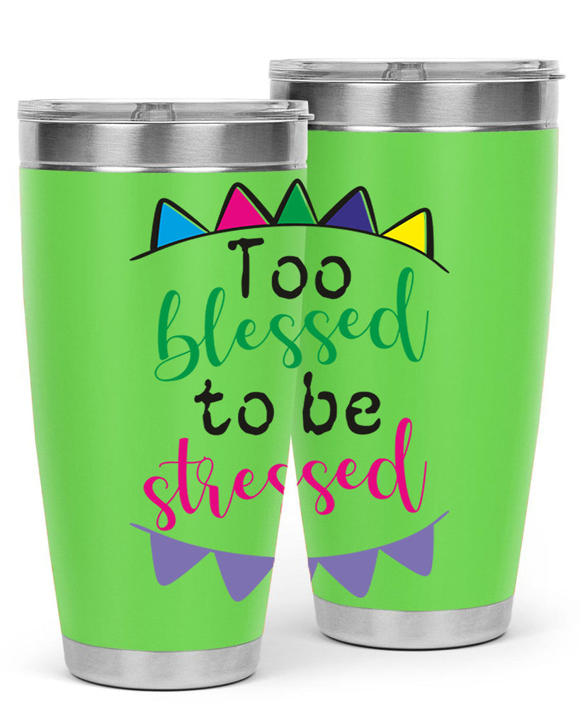 too blessed to be stressed- black words phrases- Cotton Tank