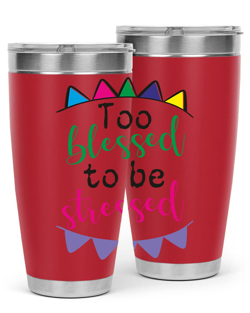 too blessed to be stressed- black words phrases- Cotton Tank