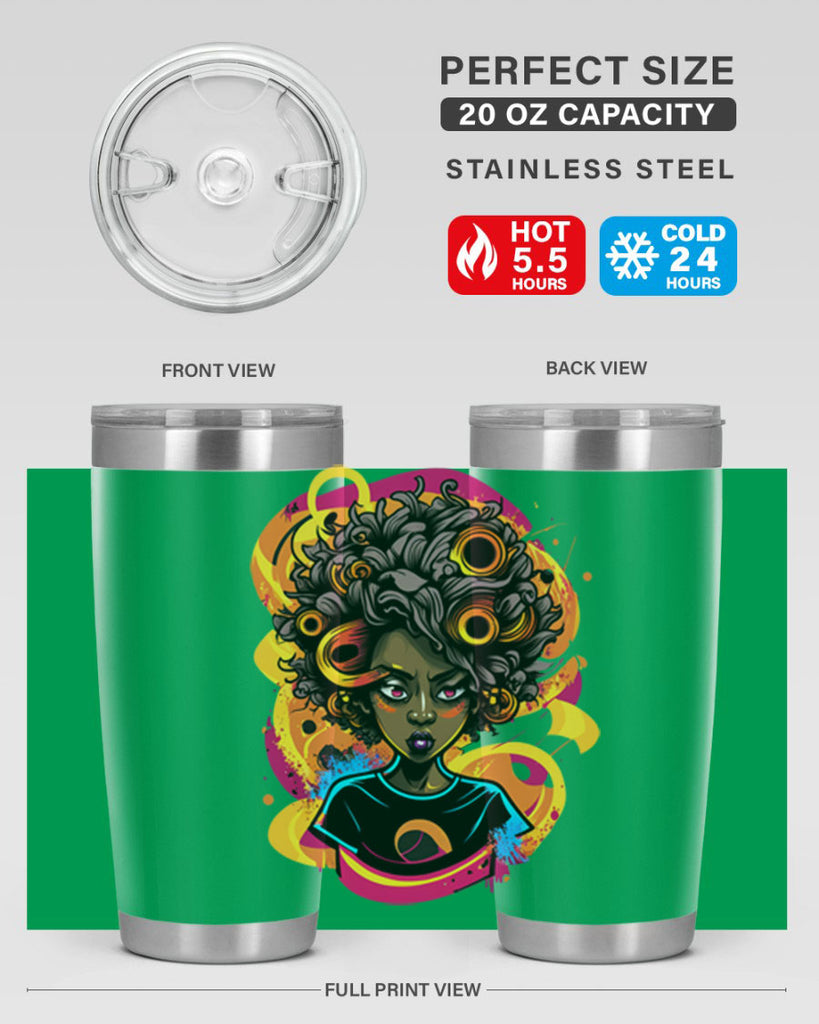Sparkling Black Girl Design 6#- women-girls- Tumbler