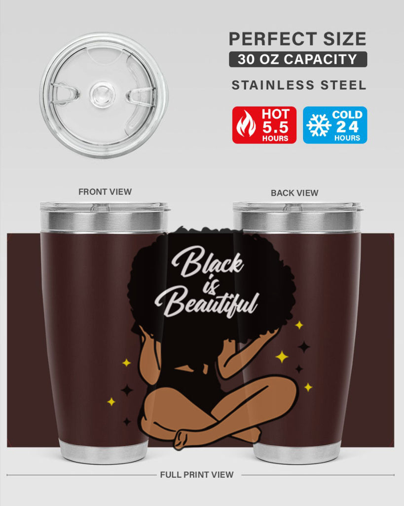 black is beautiful 14#- women-girls- Tumbler
