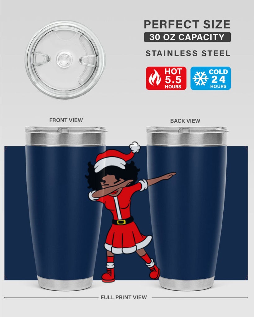 dabbing santa claus afro girl 50#- women-girls- Tumbler