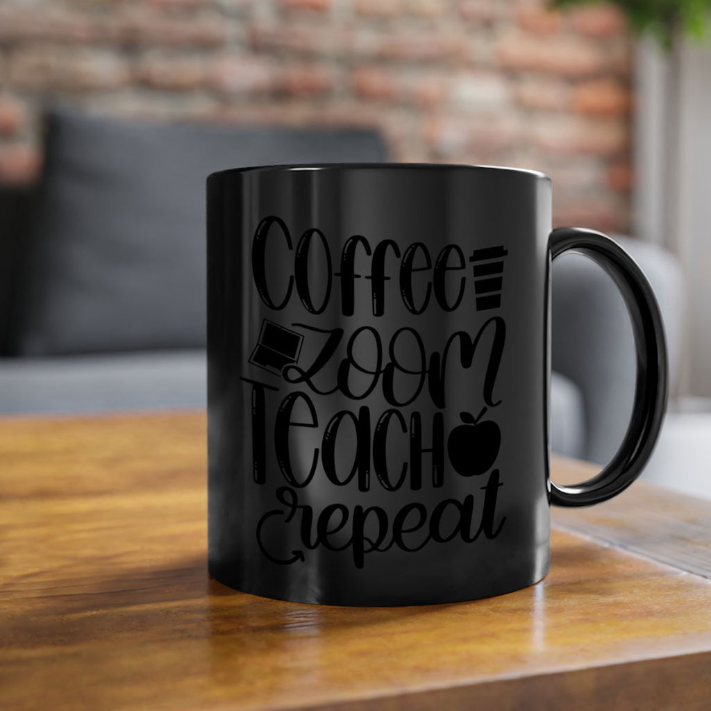 Coffee Zoom Teach Repeat Style 81#- teacher-Mug / Coffee Cup