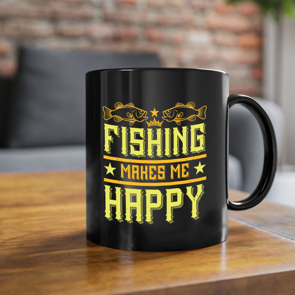 fishing makes me happy 266#- fishing-Mug / Coffee Cup