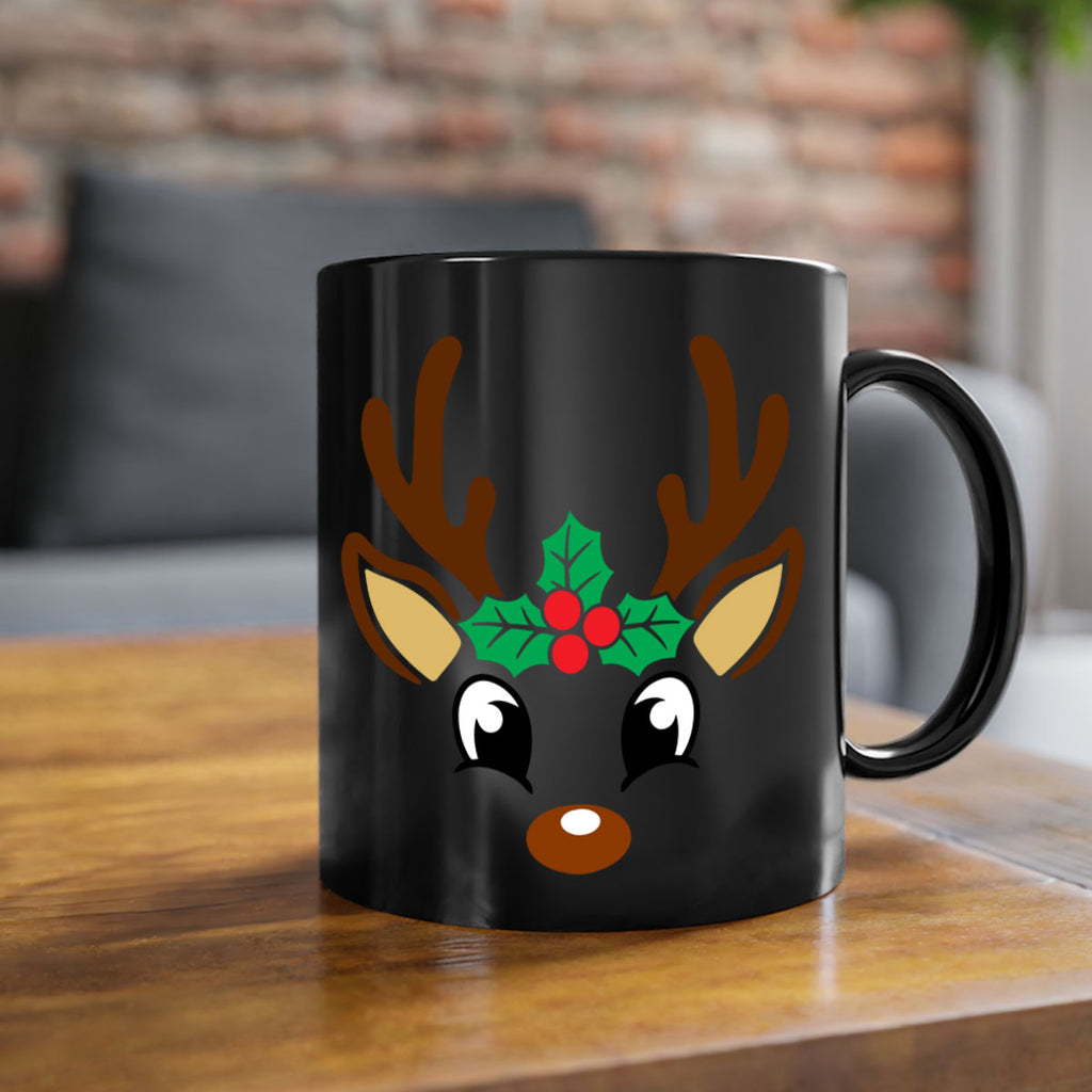 reindeer face style 597#- christmas-Mug / Coffee Cup