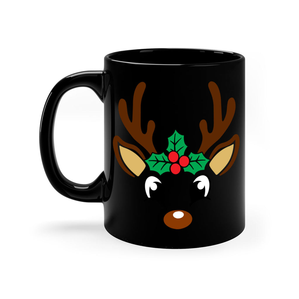 reindeer face style 597#- christmas-Mug / Coffee Cup