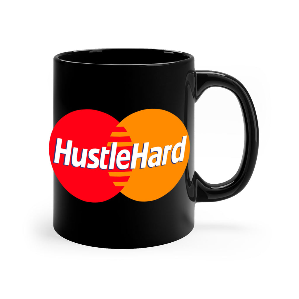 hustle hard 122#- black words - phrases-Mug / Coffee Cup