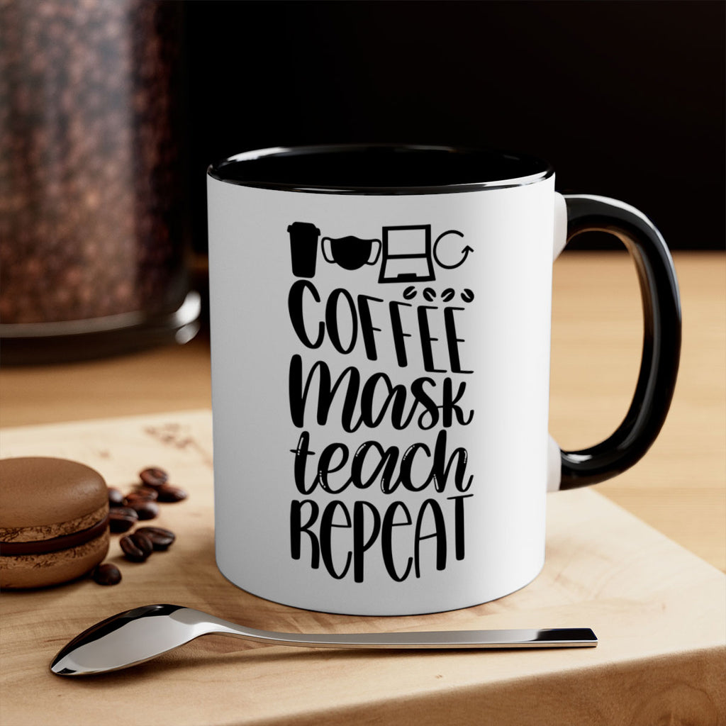 Coffee Mask Teach Repeat Style 84#- teacher-Mug / Coffee Cup