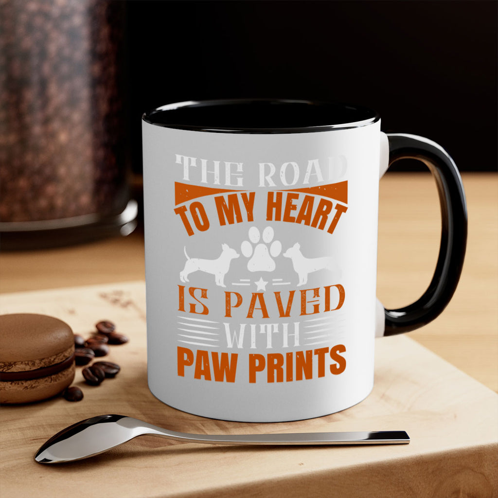 The Road to my Heart is paved with paw prints Style 145#- Dog-Mug / Coffee Cup