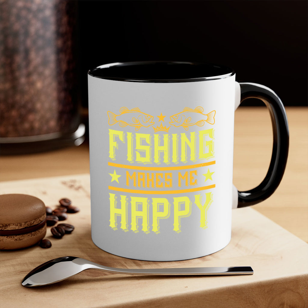 fishing makes me happy 266#- fishing-Mug / Coffee Cup