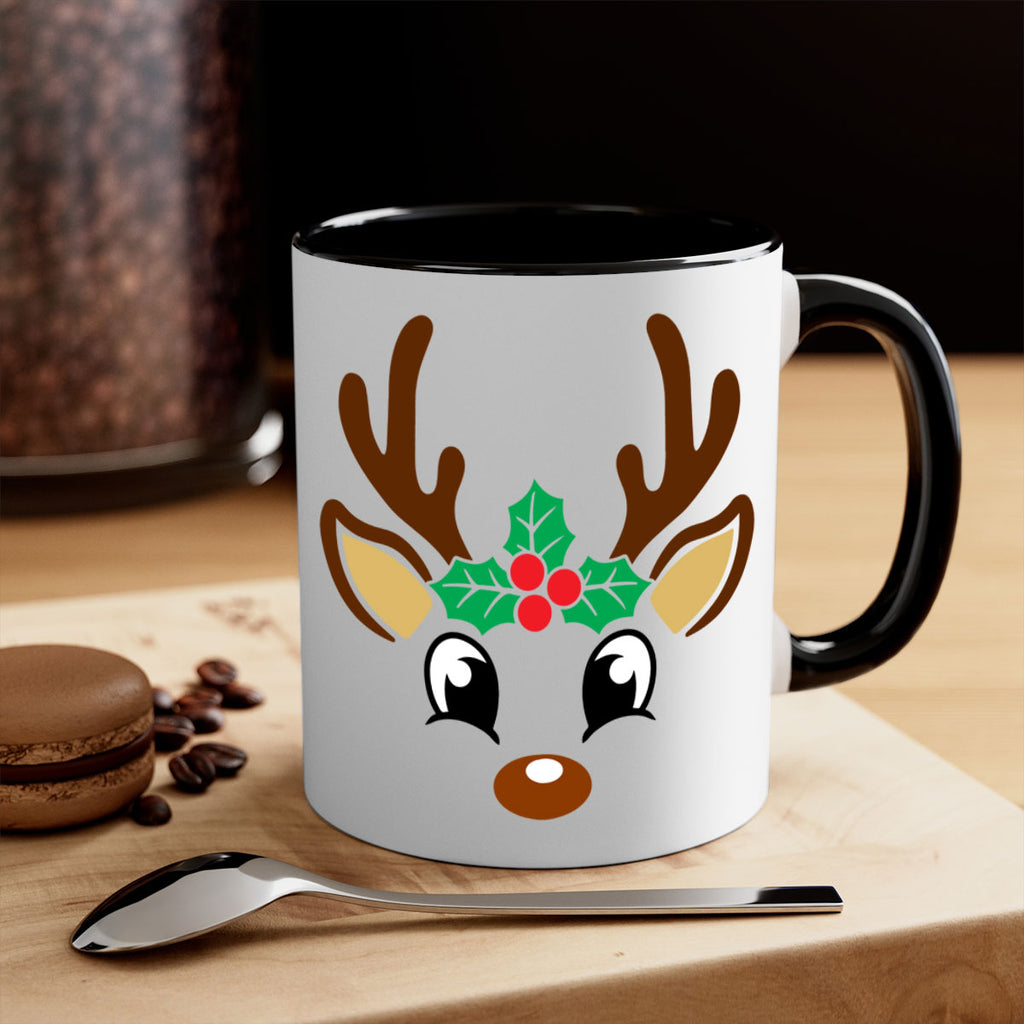 reindeer face style 597#- christmas-Mug / Coffee Cup