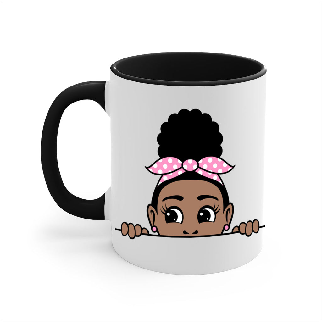 afro puff bandana girl peekaboo 86#- Black women - Girls-Mug / Coffee Cup