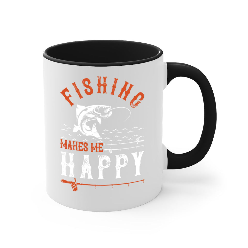 fishing makes me happy 268#- fishing-Mug / Coffee Cup
