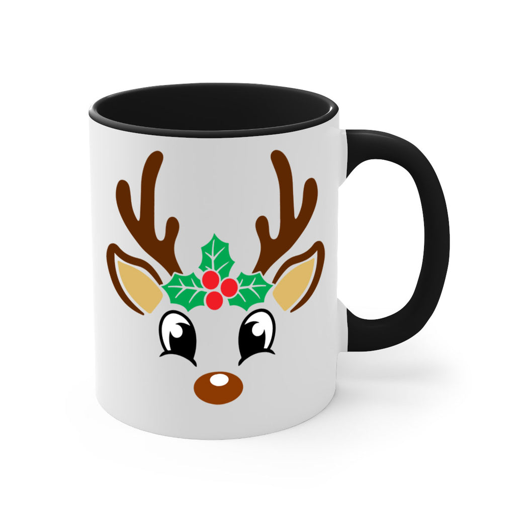 reindeer face style 597#- christmas-Mug / Coffee Cup