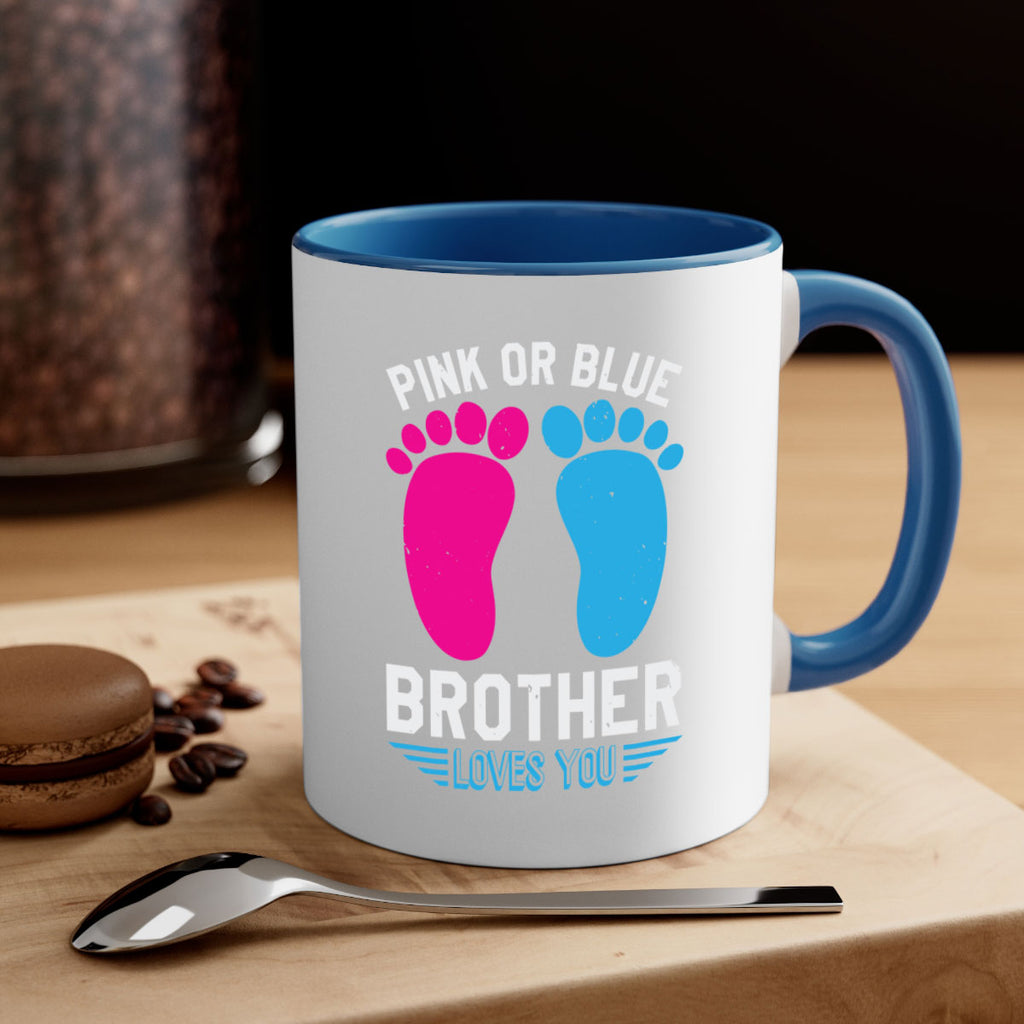 Pink or Blue brother loves you Style 22#- baby shower-Mug / Coffee Cup
