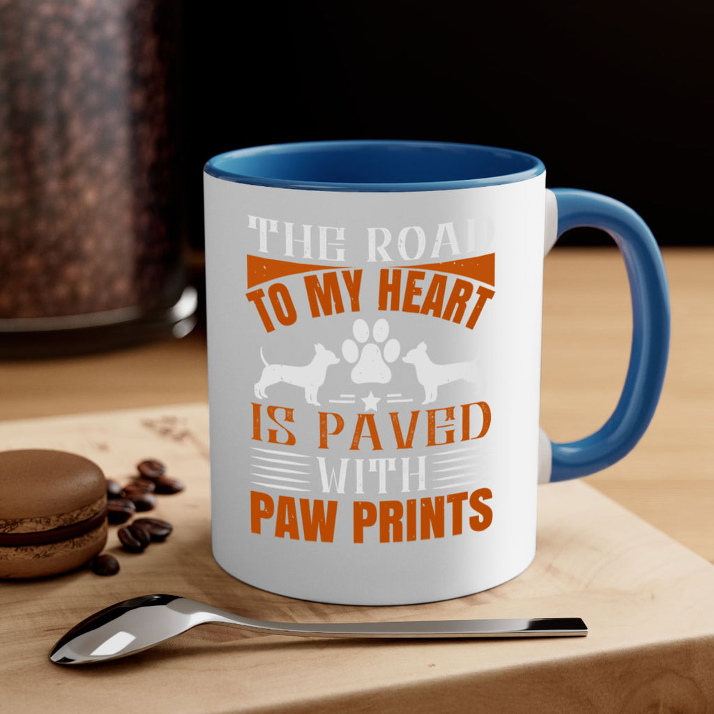 The Road to my Heart is paved with paw prints Style 145#- Dog-Mug / Coffee Cup