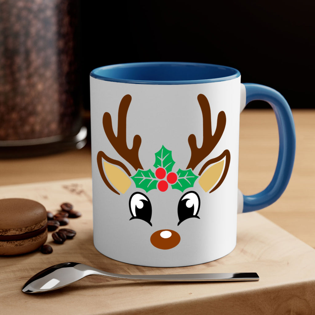reindeer face style 597#- christmas-Mug / Coffee Cup