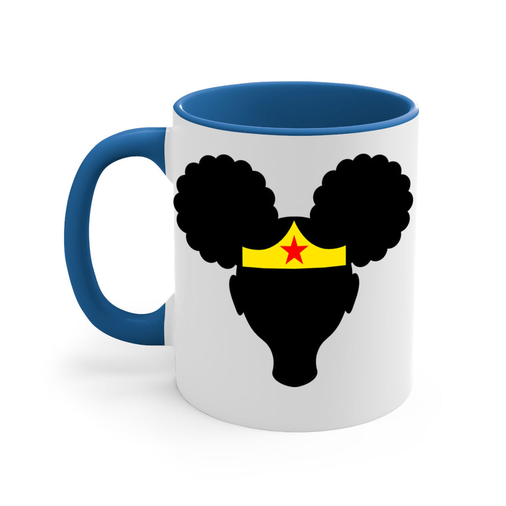 afro puffs girl wonder woman 78#- Black women - Girls-Mug / Coffee Cup