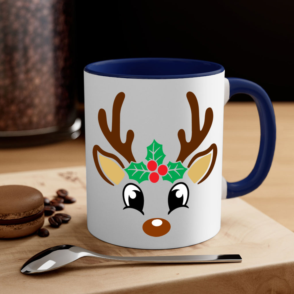 reindeer face style 597#- christmas-Mug / Coffee Cup